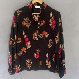 Vintage Dana Buchman Sheer Floral Button-Down Blouse
Size: 14 ArtToWear